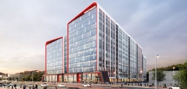 안산 스마트 스퀘어 지식산업센터 신축공사 중 AL창호공사							